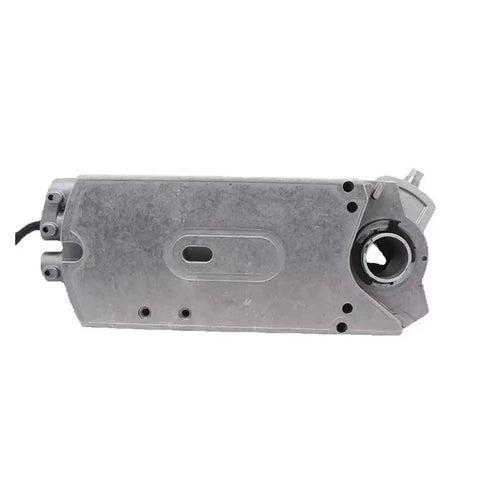 Rock Solid Rotary Air Damper Actuator Delivering Smooth Three Position Switching And Totally No Sweat Install For Heavy Duty HVAC Ventilation Controllers Running AC 24V Or 230V, shown from the side with connectors.