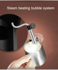 American And Italian Style Two Flavor Espresso Machine With Dual Pumps frothing milk with steam wand