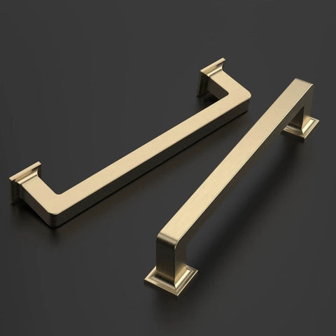 Sleek Brushed Brass Cabinet Pulls Five Inch Handles Set of 20 Kitchen Cabinet Hardware Drawer Pulls Cupboard Handles With 128 Mm Hole Centers ZH0019