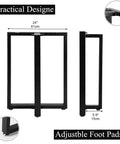 Beefy Heavy Duty T Shape Metal Table Legs 28x24 Inch Industrial Desk Legs Set Black 2 Pack Engineered To Hold Up To 800lbs
