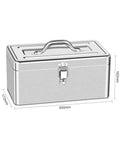 Hella Durable Waterproof Stainless Steel Tool Box With Dead Simple Dual Latches And Detachable Storage Tray, 350mm x 172mm x 162mm
