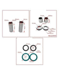 Steering Stem Bearing Swingarm Maintenance Kit For CR125 02 03 04 05 06 07 Motocross Parts, dimensions and components shown