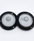 Sumsoctober 2pcs Round for spirit Level Bubbles Horizontal Measuring Kit, durable black circular levels with clear bubbles.