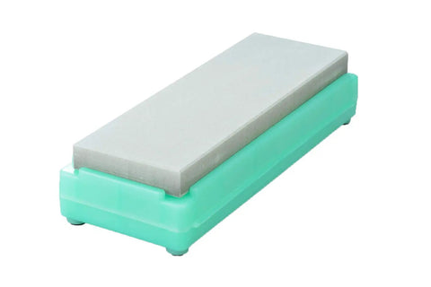 Melon 8000 Grit Whetstone Finishing Stone on green base, 8.3 x 2.8 x 0.6 inches, for smooth knife sharpening and natural finish