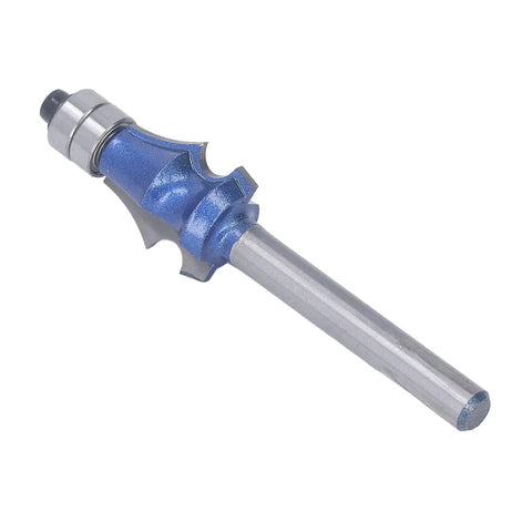 Solid Wood Router Bit 1/4 Inch Shank With Double Bearing for trimming MDF plywood, features sharp edges and durable steel.