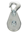 Heavy Duty Pulley Hook Snatch Block For Winch Recovery 2 Ton 4400 Lbs With Hook High Strength Steel For Cables Up To Three Eighths Inch
