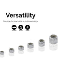 Heavy Duty Nylon Hex Lock Nuts Assortment Kit 150 Pieces Steel Friction Hardware Set With Bulletproof Grip For Mechanics And Weekend Builds Shop Grade size variation from large to small