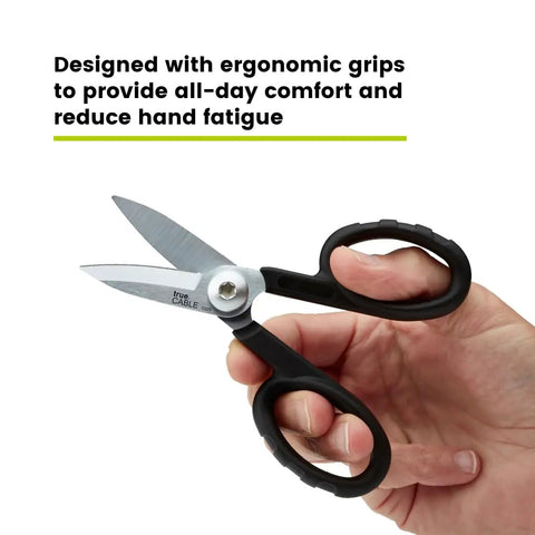 Kevlar Shears For Fiber Optic Cable Cutting, 5.5 Inch Industrial Grade High Carbon Steel Scissors held with ergonomic grip
