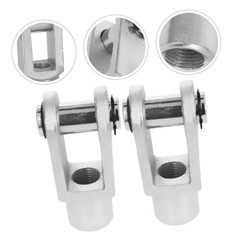 Y Shape Air Cylinder Connectors Clevis End 2 Pack For Easy Installation Industrial Quick Fittings For Pneumatic Systems And Mechanical Applications For Heavy Duty Use, silver