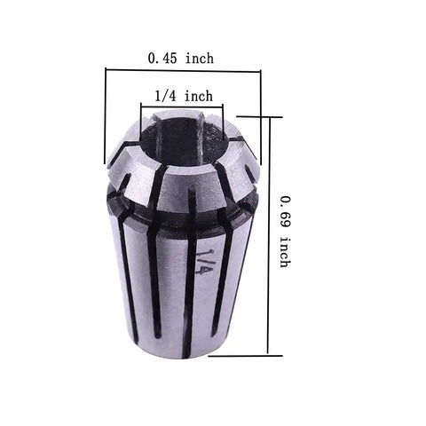 ER11 Spring Collet Nut Set For CNC Engraving And Lathe Milling Quarter Inch Collet Chuck dimensions labeled