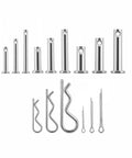 122 Piece Stainless Steel Cotter Pin And R Clip Set With 15 Cotter Pin Sizes And 9 R Clip Sizes, 304 stainless, corrosion resistant view