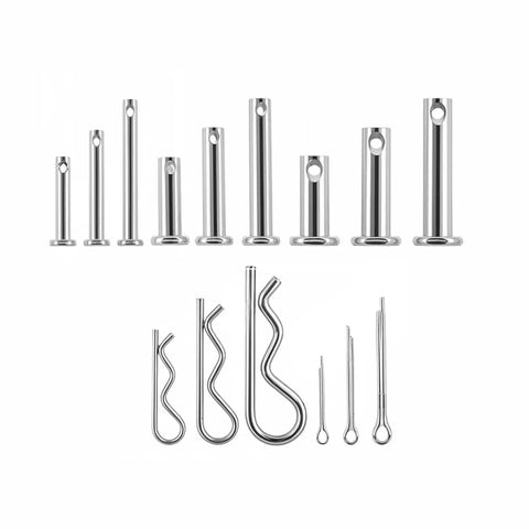 122 Piece Stainless Steel Cotter Pin And R Clip Set With 15 Cotter Pin Sizes And 9 R Clip Sizes, 304 stainless, corrosion resistant view