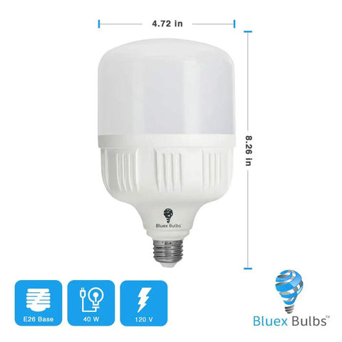 2 Pack LED Corn Light Bulbs 40W, 300W to 350W Equivalent, Cool White 5000K, E26 Base, 4000 Lumens High Watt Commercial Bulbs, Long Lasting, 60 Degree Beam, 25,000 Hour Lifespan