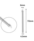 Amonk glass drill bit, 6mm carbide-tipped, 72mm long with 4.5mm shank, side view