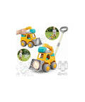 Hootie the Construction Truck Bubble Lawn Mower For Kids Ages 3 To 6 With Flashing Lights Automatic Bubbles Blower Toy For Boys And Girls Summer Outdoor Pool Party Backyard Play Active Fun Gift Idea, yellow bubble truck with bubbles.