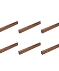 Walnut Wood Cabinet Pull Handles Set of 6, 230mm Long With 192mm Hole Centers, 18mm Wide, elegant natural finish for cabinets and drawers