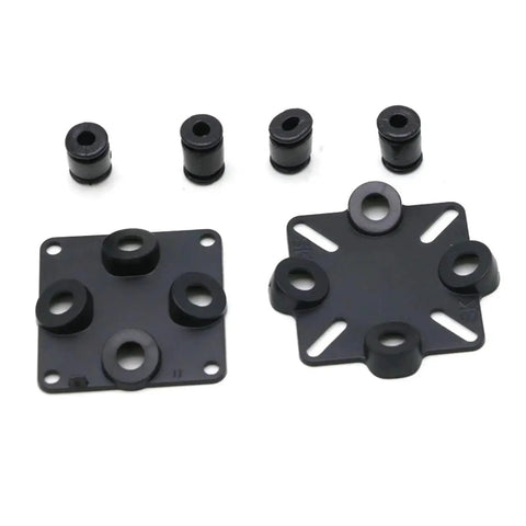 Damping Plate For CC3D Naze32 And Mini APM Flight Controllers Eliminates Jello From Frame Vibration And Improves Stabilization And Smooth Flight For RC Drones Six Pack, black silicone dampers