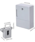 Hassle Free 125 Khz Smart Cabinet Lock With Electronic Rfid Card Access For Warehouse Sauna Library Office Locker No Drill Gray Anti Smash Self Locking Body Straightforward Installation, showing lock and components.
