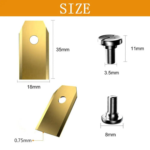 Titanium Coated Replacement Robotic Mower Blades For Husqvarna Automower, Gardena Robot Mower, Segway Navimow, size details