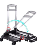 Spinner Wheelbase Luggage Cart For Bags And Pet Carriers With Secure Luggage Strap and Lightweight 2.9 lb Build, pull-up handle visible