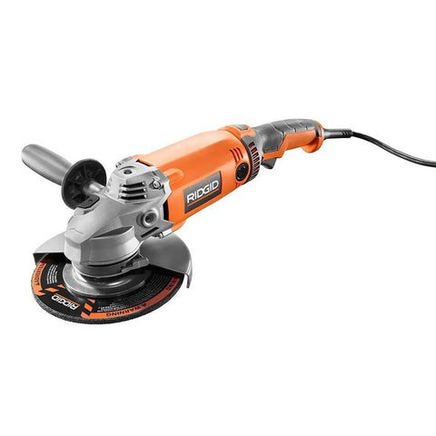 Top Tier 15 Amp Corded 7 Inch Twist Handle Angle Grinder Renewed for hardcore metal cutting, featuring a twist grip and robust design.