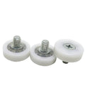 10 Pack POM Drawer Wheels DR22C6L8 22mm Sliding Plastic Drawer Rollers for smooth glide, white, shown in close-up view