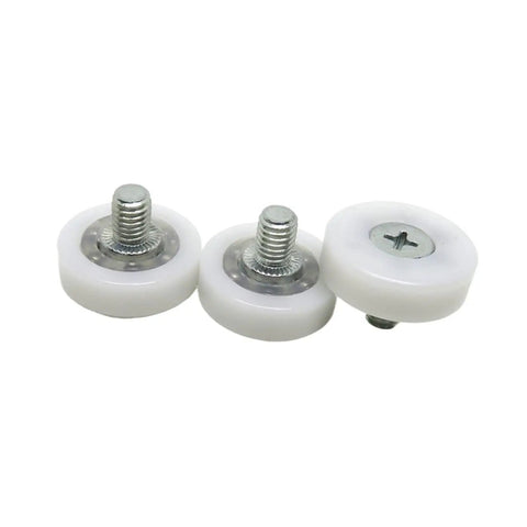 Pack Of 10 Drawer Wheels POM DR22C6L8 22mm sliding plastic drawer rollers, white color with metal studs, for smooth glide and no squeak