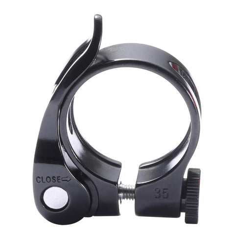Quick Release Bike Seat Clamp 34.9mm Lightweight Aluminum Seatpost Collar Fits 33.5 To 35.2mm Frames, side view