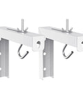 Rock Solid Universal Projector Screen Ceiling Mount With Heavy Duty Steel Brackets And Adjustable L Shape Hook displaying brackets with hooks for sturdy screen support.