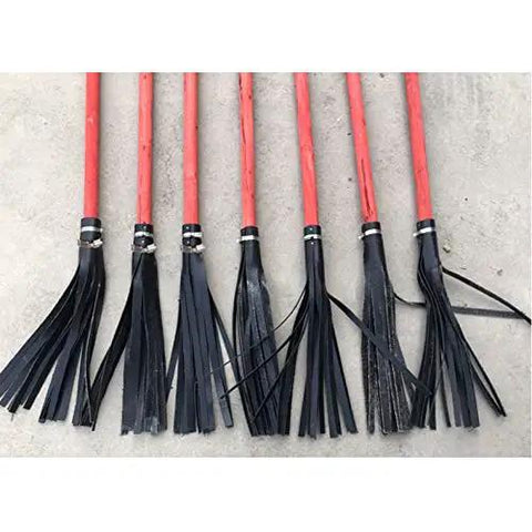 Heavy Duty Tough As Nails Red Fire Extinguisher With Long Handle Fire Mop Whip Pro Grade Emergency Safety Gear displaying black strips.