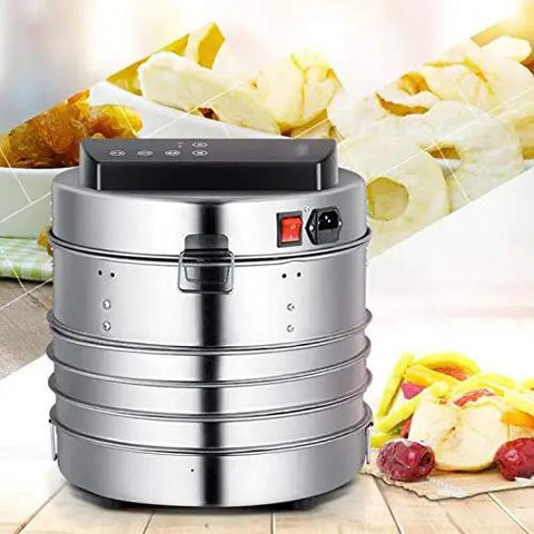 Kid You Not This Heavy Duty Stainless Steel Food Dehydrator with stackable trays, adjustable heat, and a foolproof timer.