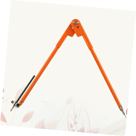 Rock Solid Carpenter Scribing Divider And Adjustable Woodworking Measuring Tool Featuring Large Diameter Locking Compass, orange metal tool with smooth gliding legs.
