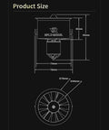 Diagram showing dimensions of 64mm 12 Blade EDF Ducted Fan With 4S 2840-KV3200 Brushless Outrunner Motor for RC Jet Aircraft.