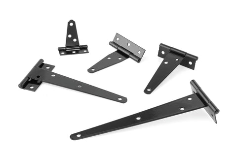 Heavy Duty T Shape Barn Door Hinges Crafted From Sleek Black Iron deliver smooth sliding action for rustic furniture.