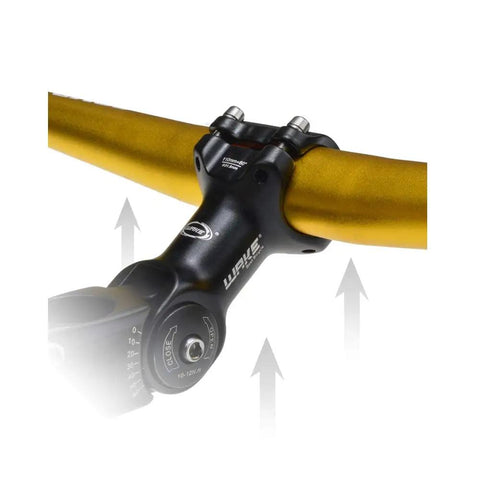 Adjustable Bike Stem 31.8mm, 130mm, 0 to 60 Degree MTB Handlebar Stem, gold handlebar, CNC Machined 6061 Aluminum