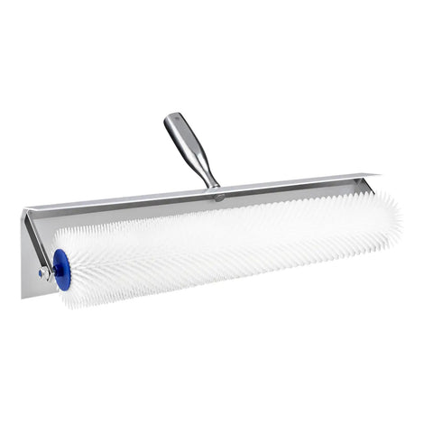 Spiked Roller For Self Leveling Concrete Floors, 20 Inch Total Length, 18 Inch Spiked Section, 21mm Needles, Chrome Frame