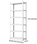 Rock Solid Heavy Duty Garage Shelving Unit With Adjustable Metal Storage Racks And Rust Proof Steel Utility Shelf, 183/198/236cm tall.