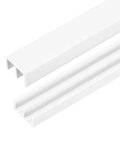 Plastic Sliding Door Track For One Quarter Inch Thick Panels Forty Centimeter Total Length White Upper Rail And Lower Rail Set