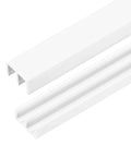 4-Piece Plastic Sliding Door Track Set For 1/4 Inch Panels, 2.3 Ft Long, White Upper And Lower Rails, Glass Cabinet And Window Track Hardware
