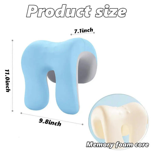 Memory Foam Neck Support For Office Chair With Washable Cover showing dimensions and memory foam core
