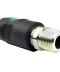 High Flow Safety Air Coupler One Half Inch MNPT with Non-Marring Composite Body, ESI 071253, angled side view