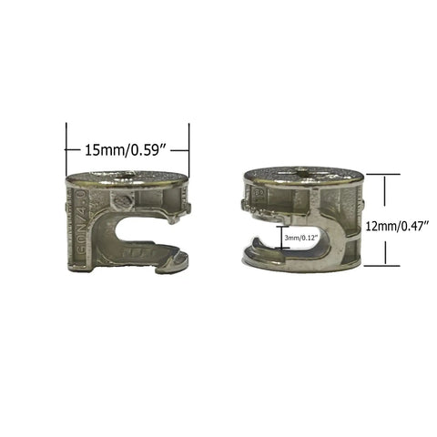 30 Pack Cam Lock Nut Connectors For Cabinets And Wardrobes, 15mm Diameter And 12mm Overall Height, Nickel Plated Zinc Alloy