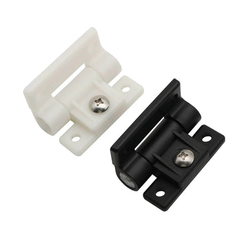 White Damping Hinges With Adjustable Torque For Industrial Cabinets And Furniture Durable 1 Piece Heavy Duty Soft Close Action Ideal For Tool Chests Desks Racks And More in white and black angles.