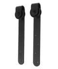 Black metal rollers from Sliding Barn Door Hardware Kit With Smooth Quiet Track For Single Or Double Bypass Doors Rustic Farmhouse Style Wooden Barn Door Rail System For Easy Whisper Quiet Sliding And Smooth No Brainer Operation.