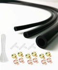 Premium Black Silicone Vacuum Tubing Hose Line Kit For Auto Engines And Turbos With High Performance DIY Intake Or Radiator Hoses Up To 130 Psi Max Pressure Including Assorted Sizes And Hardware Accessories For Any Ride, black hoses and clamps