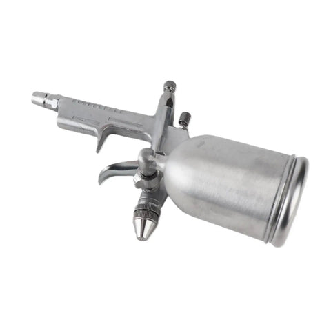 Mini Pneumatic Spray Gun With 0.5Mm Hardened Nozzle And 125Ml Gravity Cup showing aluminum body and gravity feed design.
