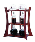 Heavy Duty Dutch Cold Brew Coffee Maker With Solid Wood Tower And Stainless Steel Filter brewing multiple servings with glass jars.