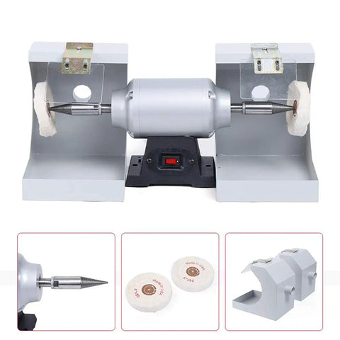 Shop Ready 3000 RPM Rotary Polisher With 550 Watt Copper Motor Heavy Duty Bench Buffer with dual polishing wheels.