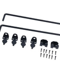Beefy 18 Inch Heavy Duty Gate Drop Pin With Black Powder Coated Weatherproof Cane Bolt Gate Stopper And Hardware Pack For Wooden Metal And Iron Gates And Double Doors, brackets and screws