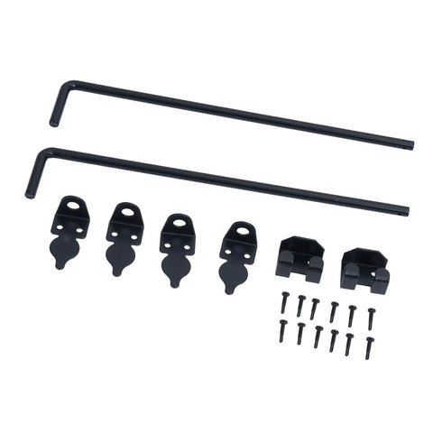 Beefy 18 Inch Heavy Duty Gate Drop Pin With Black Powder Coated Weatherproof Cane Bolt Gate Stopper And Hardware Pack For Wooden Metal And Iron Gates And Double Doors, brackets and screws